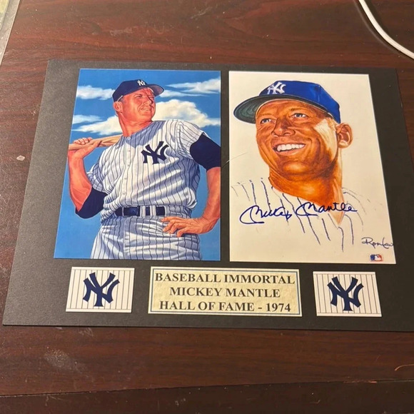 Baseball Immortal Mickey Mantle Hall of Fame 1974 Plaque - Picture 1 of 1